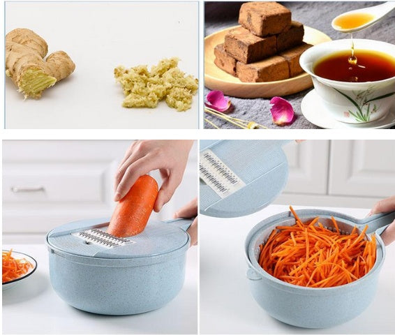 8 In 1 Mandoline Slicer Vegetable Slicer Potato Peeler Carrot Onion Grater With Strainer