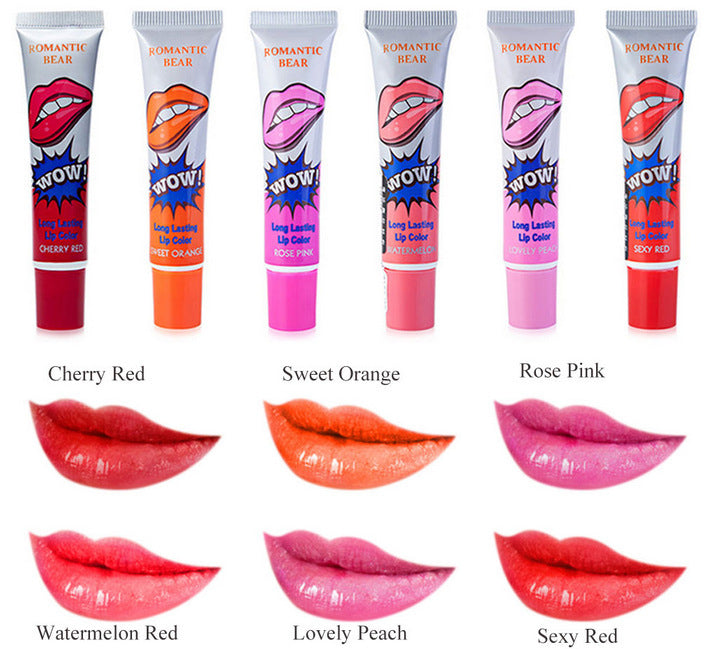 Amazing 6 Colors Peel Off Liquid Lipstick Waterproof Long Lasting Lip Gloss Mask Moisturizer